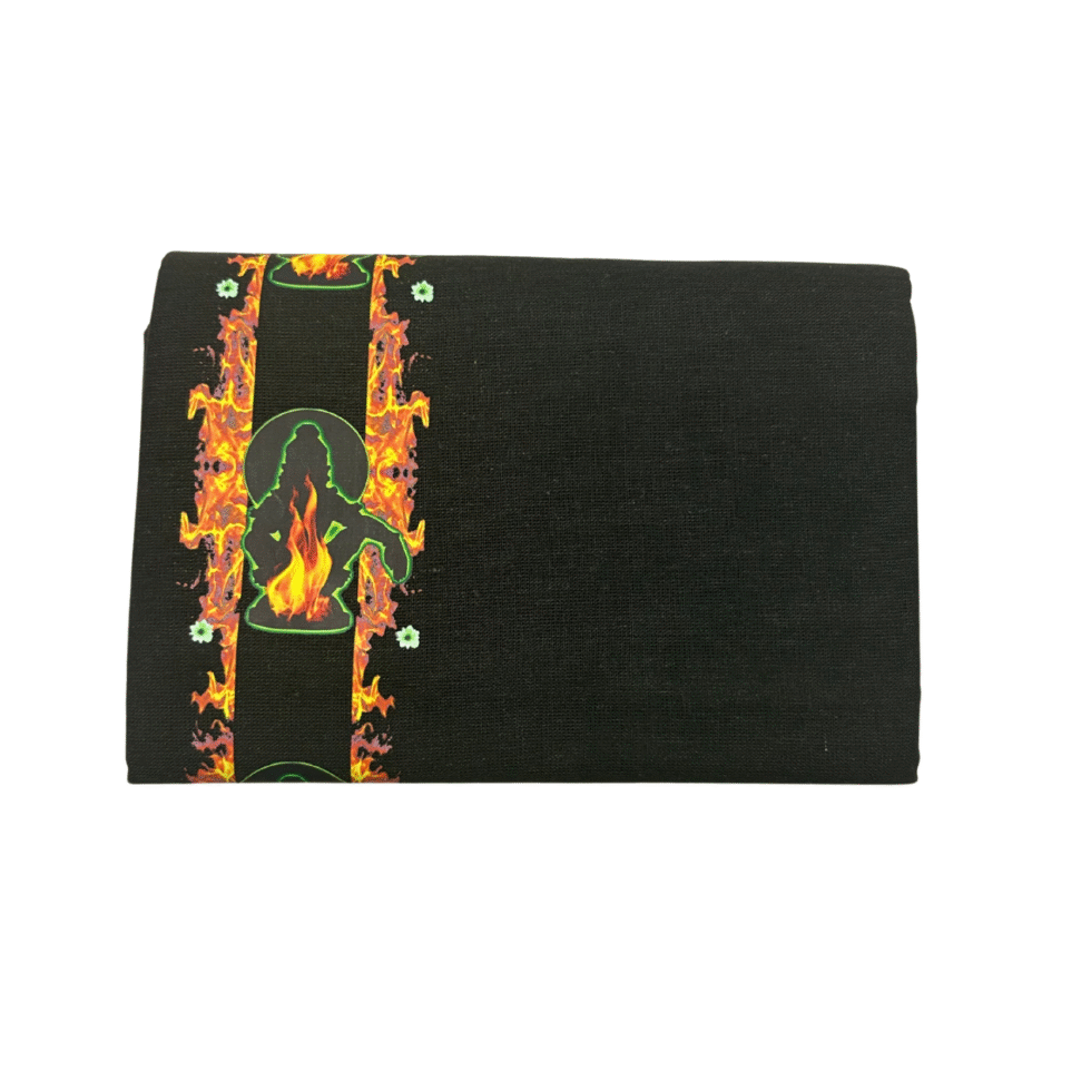 Ramsons Devotional Manikanta Vastram Black Single Dhoti Sticker Printed Kara- RM5227