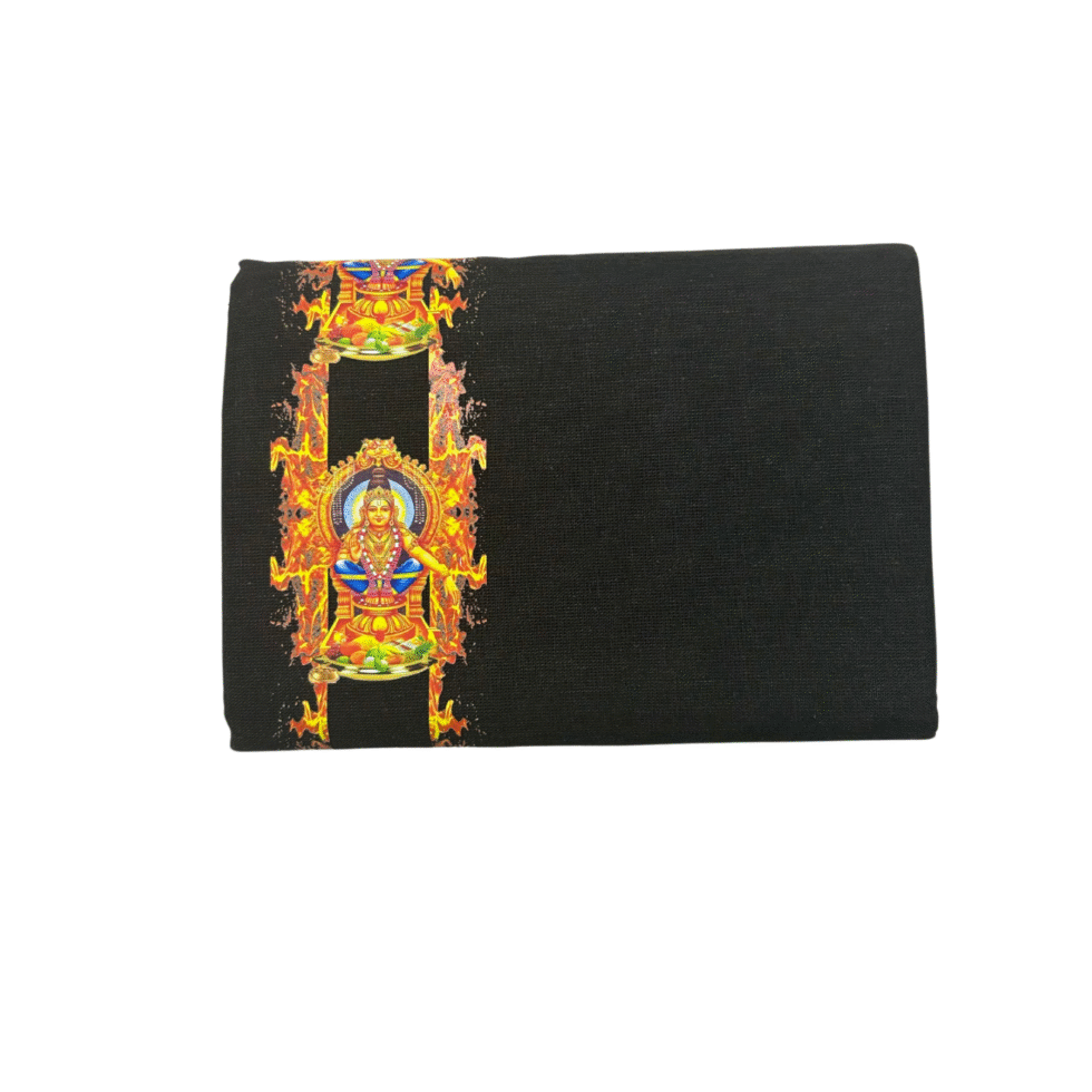 Ramsons Devotional Manikanta Vastram Black Single Dhoti Sticker Printed Kara- RM5227