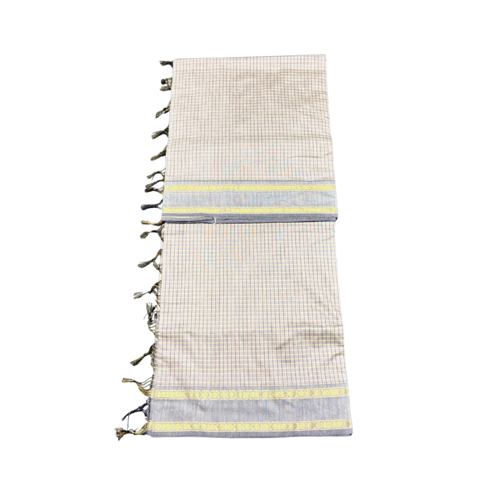 Sarvamangala Arani Check Cotton Saree - SLT595