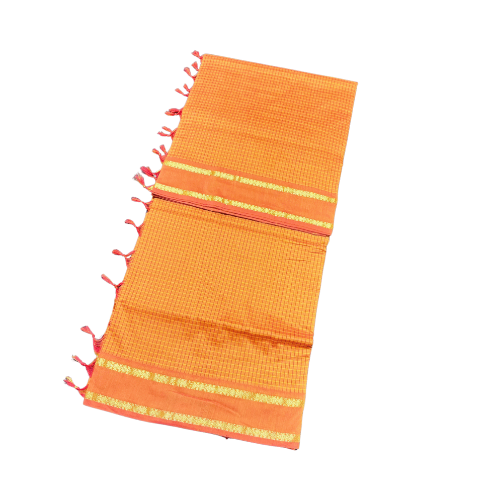 Sarvamangala Arani Check Cotton Saree - SLT595