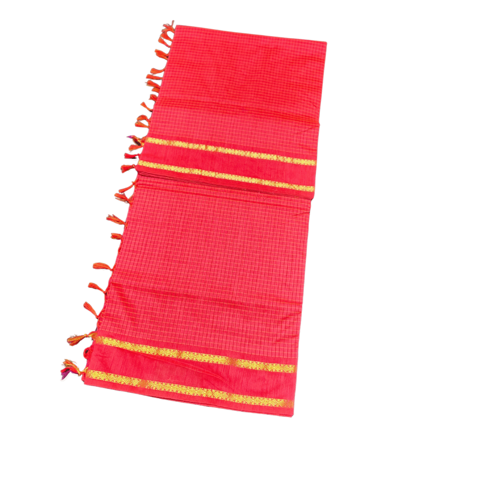 Sarvamangala Arani Check Cotton Saree - SLT595