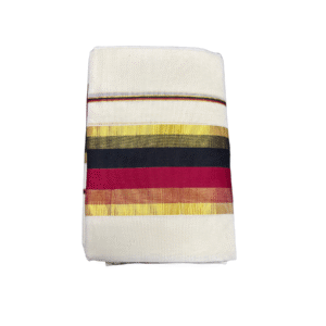 Ramsons Black & Red Kasavu Cotton Single Set Mundu - RM91