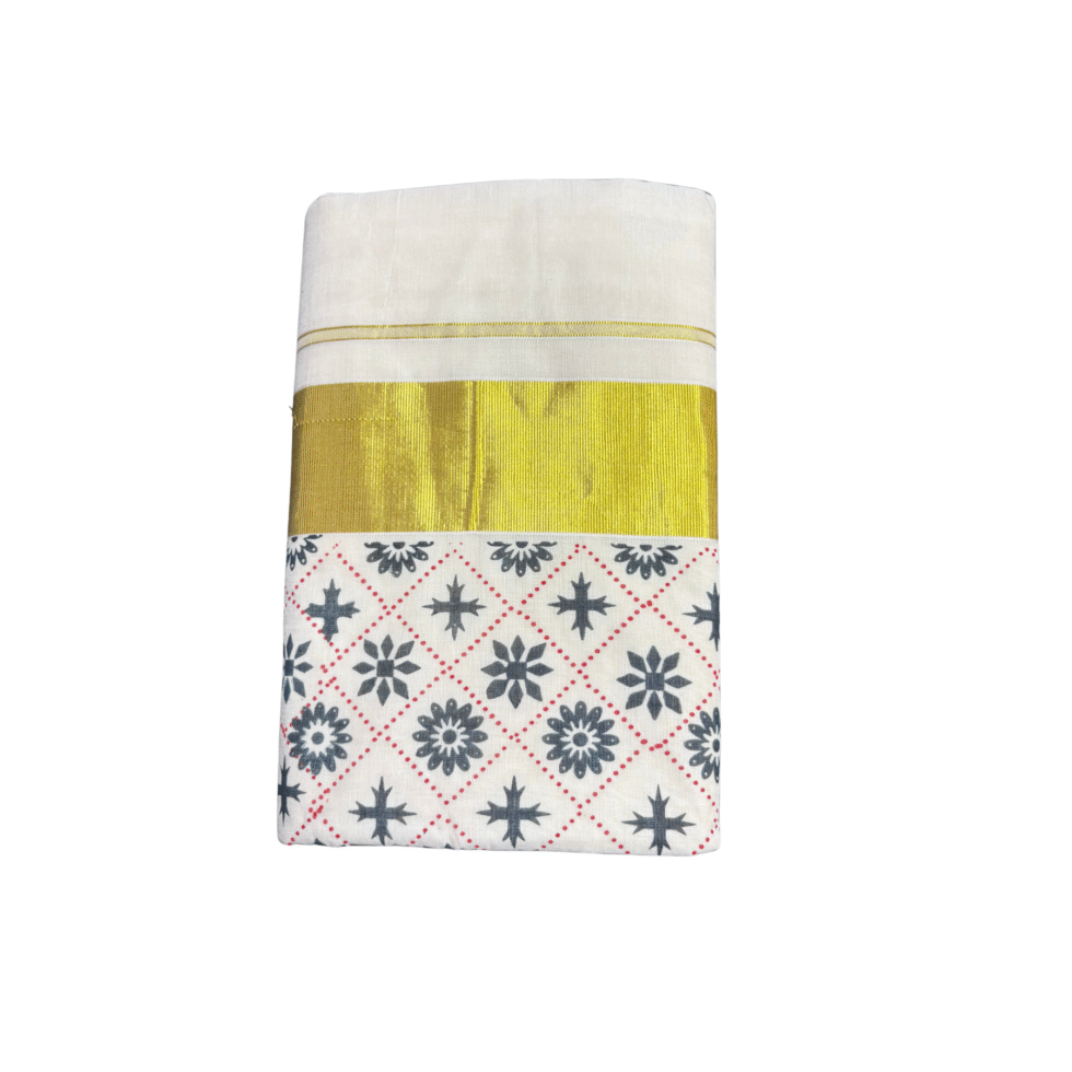 Ramsons Design Print Cotton Set Saree - RM2024