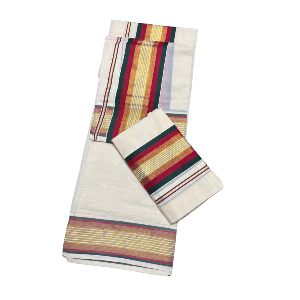 Ramsons Designed Kasavu Cotton Single Set Mundu - RM6502