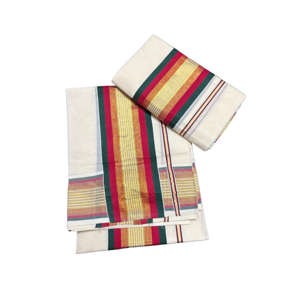 Ramsons Designed Kasavu Cotton Single Set Mundu - RM6502