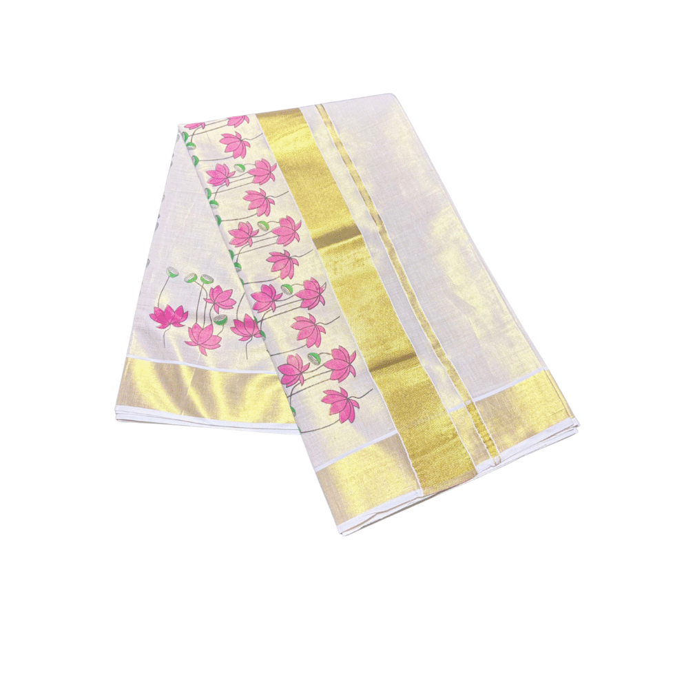 Ramsons Floral Print Tissue Set Saree - RM2038