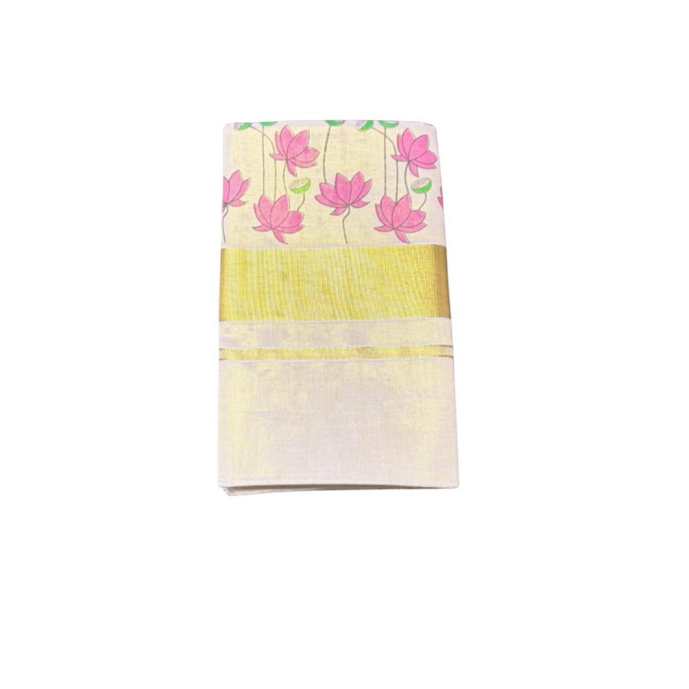 Ramsons Floral Print Tissue Set Saree - RM2038