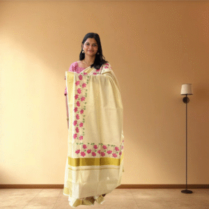 Ramsons Floral Print Tissue Set Saree - RM2038