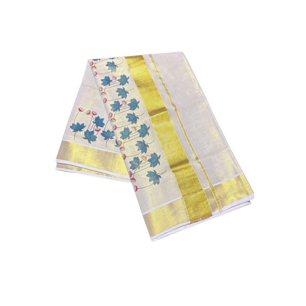 Ramsons Floral Print Tissue Set Saree - RM2038