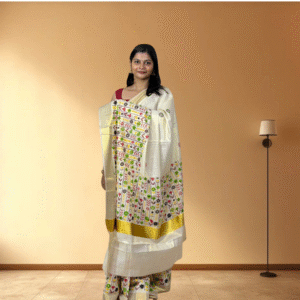 Ramsons Floral Print Tissue Set Saree - RM4388