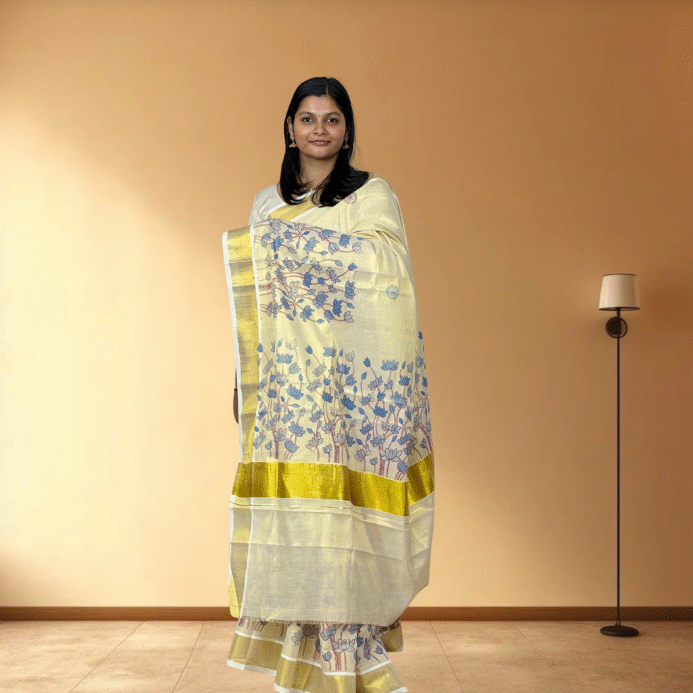 Ramsons-Flower-Print-Tissue-Set-Saree-RM4390