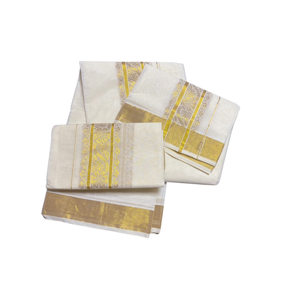 Ramsons Golden Kasavu Cotton Set Mundu - RM6334D