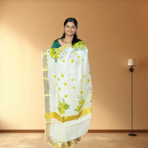 Ramsons Kanikonna Flower Design Cotton Set Saree - RM1943