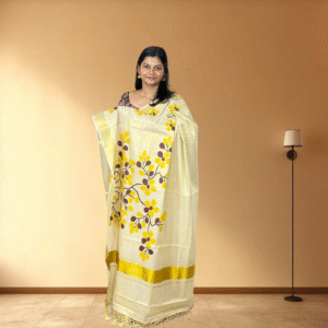 Ramsons Printed Tissue Set Saree With Tassels - RM4368