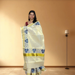 Ramsons Rose Flower Print Tissue Set Saree - RM2038RB