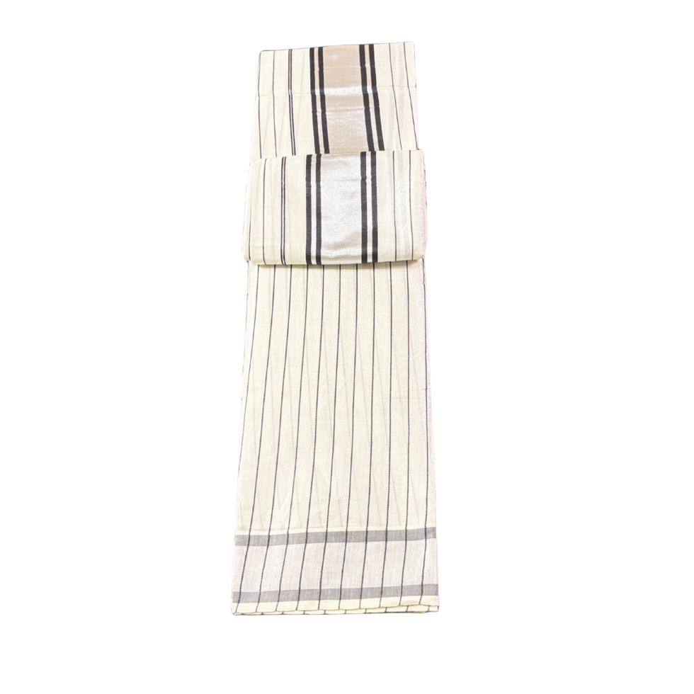 Ramsons Silver Tissue Set Mundu - RM51D