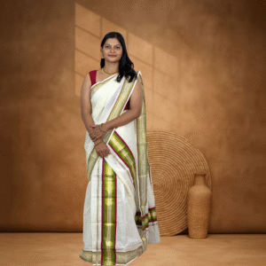 Ramsons Striped Kasavu Cotton Single Set Mundu - RM6502