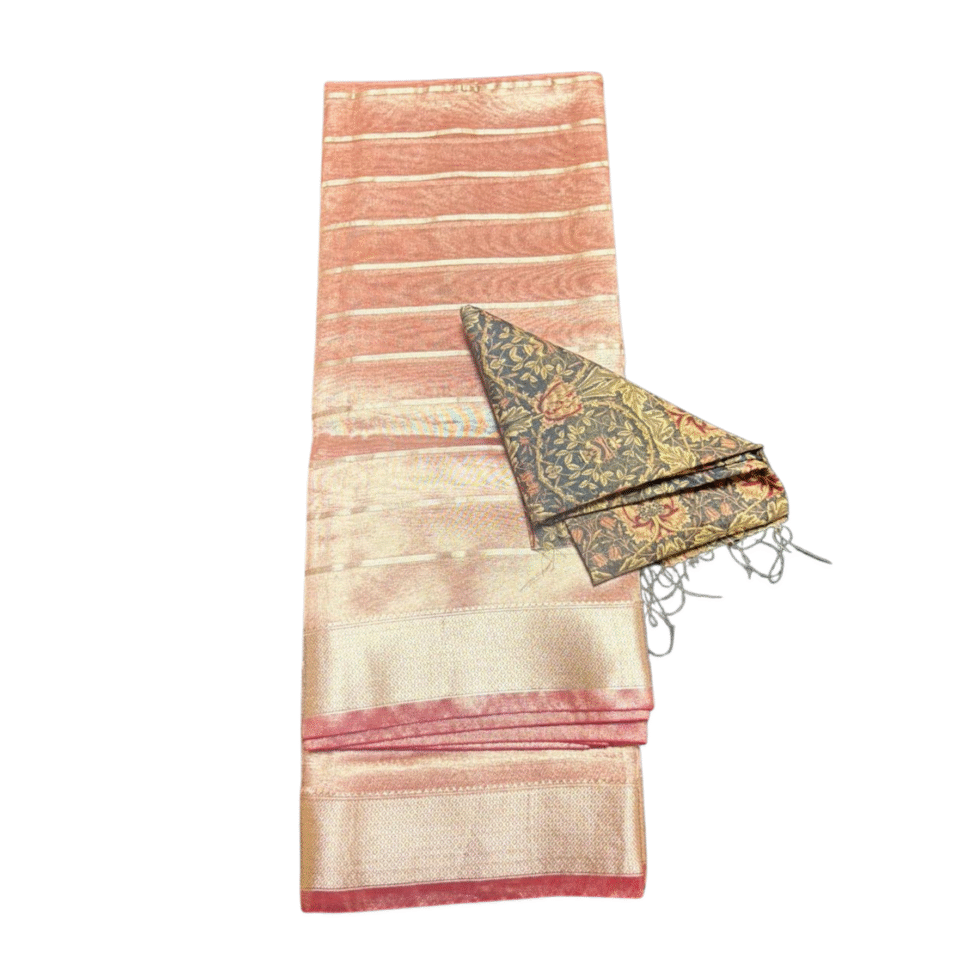 Sarvamangala Tissue Saree With Strip Design - TKS115