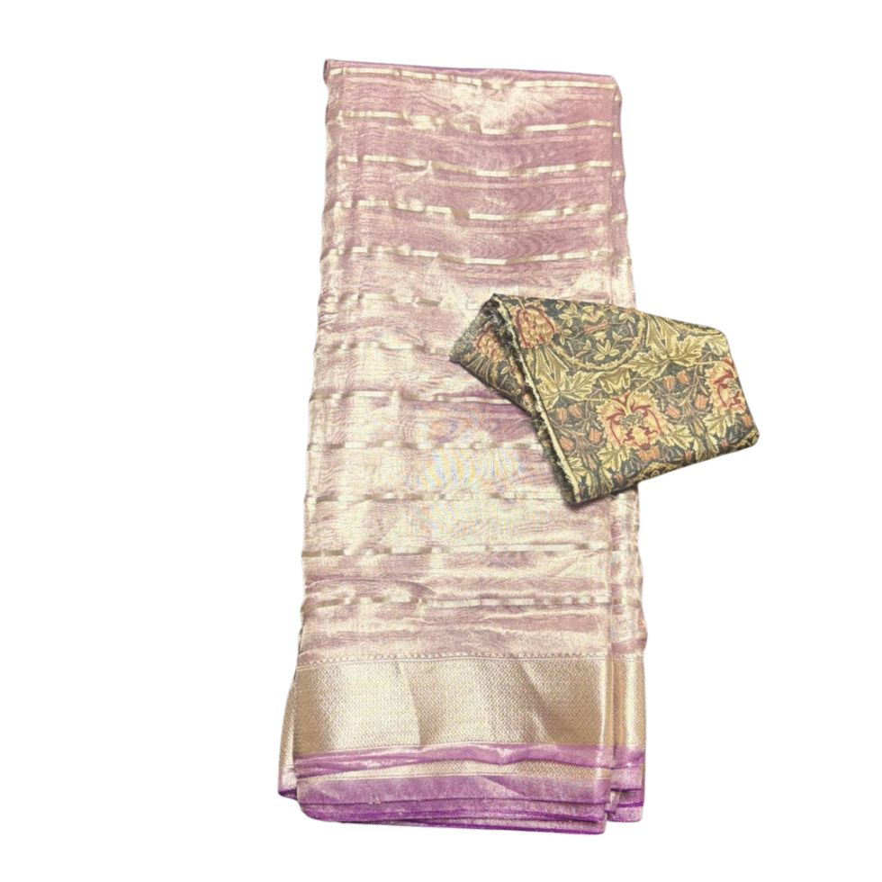Sarvamangala Tissue Saree With Strip Design - TKS115