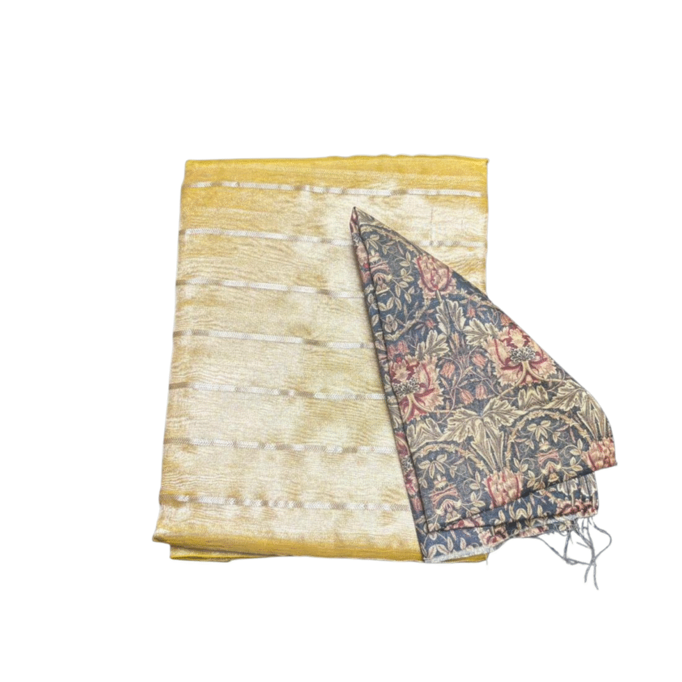 Sarvamangala Tissue Saree With Strip Design - TKS115