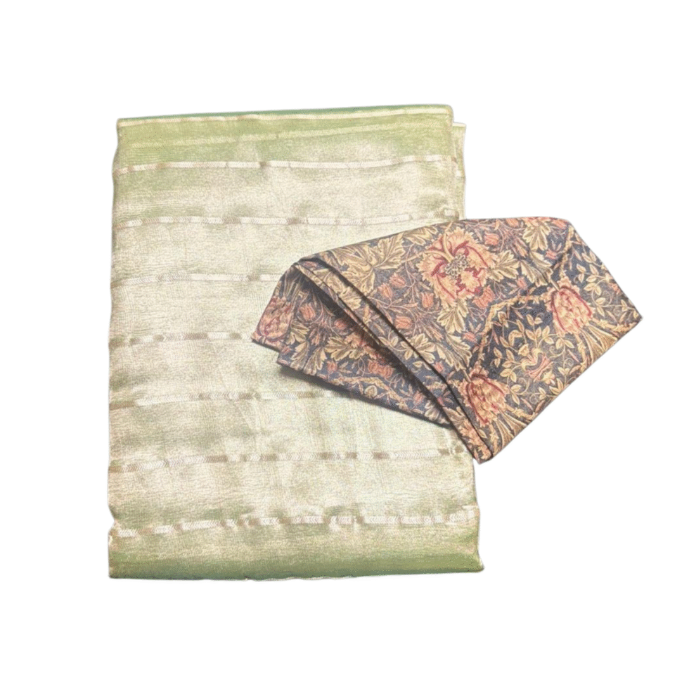 Sarvamangala Tissue Saree With Strip Design - TKS115